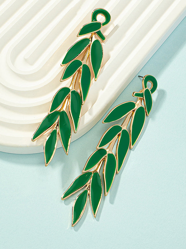 xakxx Leaves Shape Drop Earrings