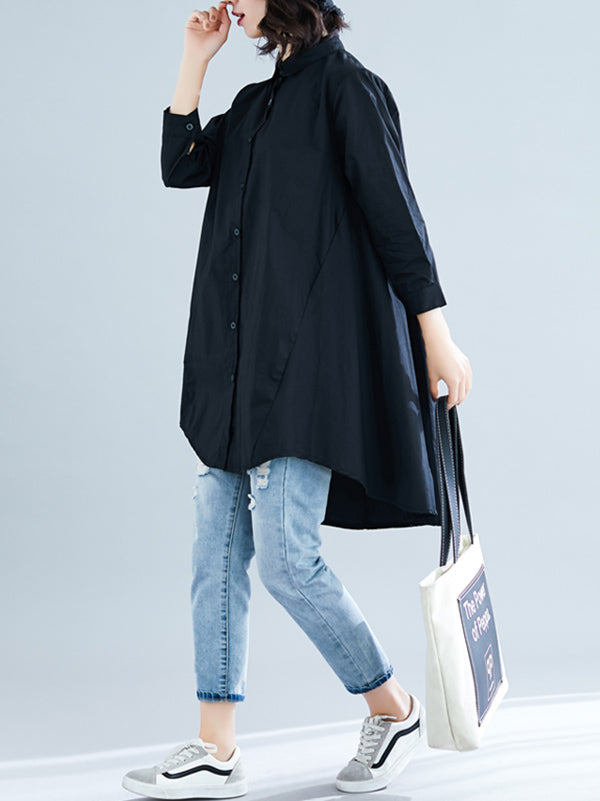 xakxx Original Irregularity Solid Blouses&Shirts
