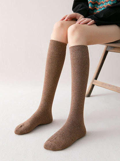 xakxx Casual Keep Warm Solid Color Socks Accessories