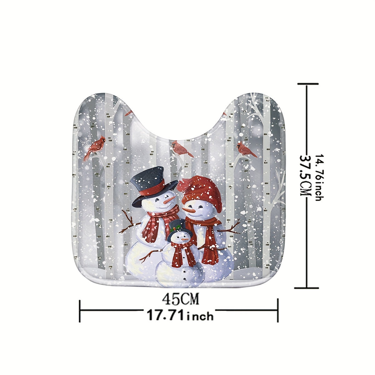 1pc Christmas Snowman Shower Curtain Set - Waterproof, Digital Printing, Bathroom Rug, Toilet U-Shape Mat, Toilet Lid Cover Pad, Complete Bathroom Decor for Thanksgiving Gift and Christmas Decorations