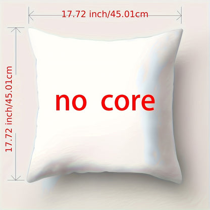 4-Piece Set of Contemporary Christmas Throw Pillow Covers, Hand Wash Only, Zipper Closure, 17.72" Woven Polyester Decorative Cushions with Santa, Snowman, Pine Cone Print for Living Room, Office, Sofa