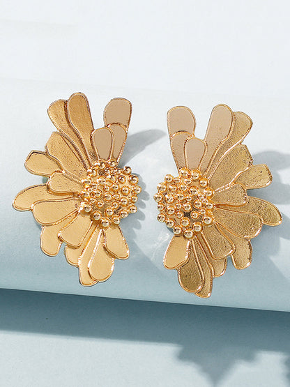 xakxx Vintage Alloy Flower Earrings