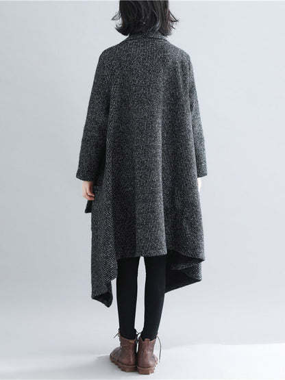 xakxx Thicken Gray Long Sleeve Coat Outerwear