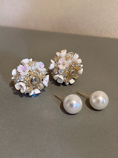 xakxx Original Zircon Beads Flower Earrings