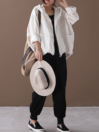xakxx Original Solid Hooded Denim Outwear