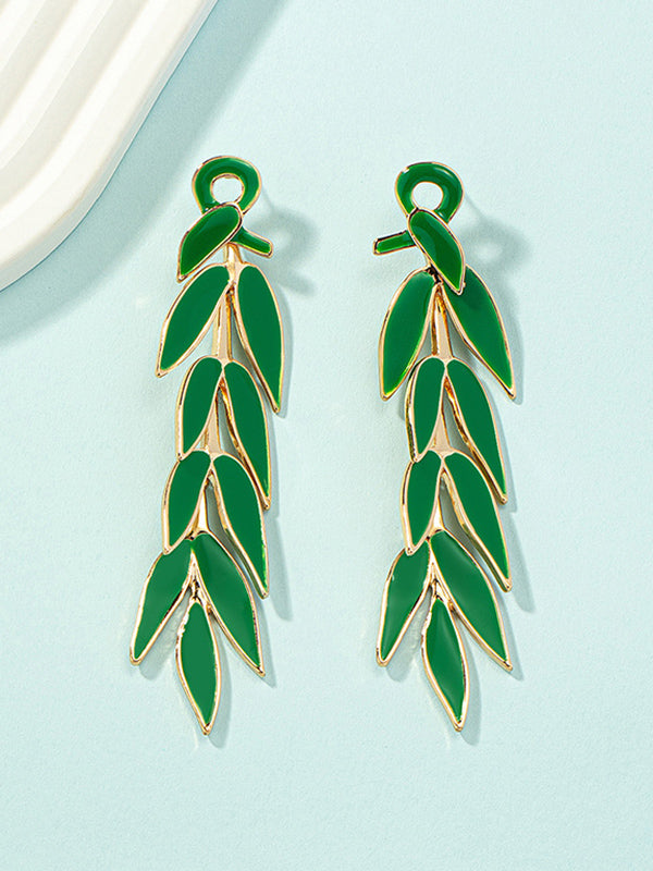 xakxx Leaves Shape Drop Earrings