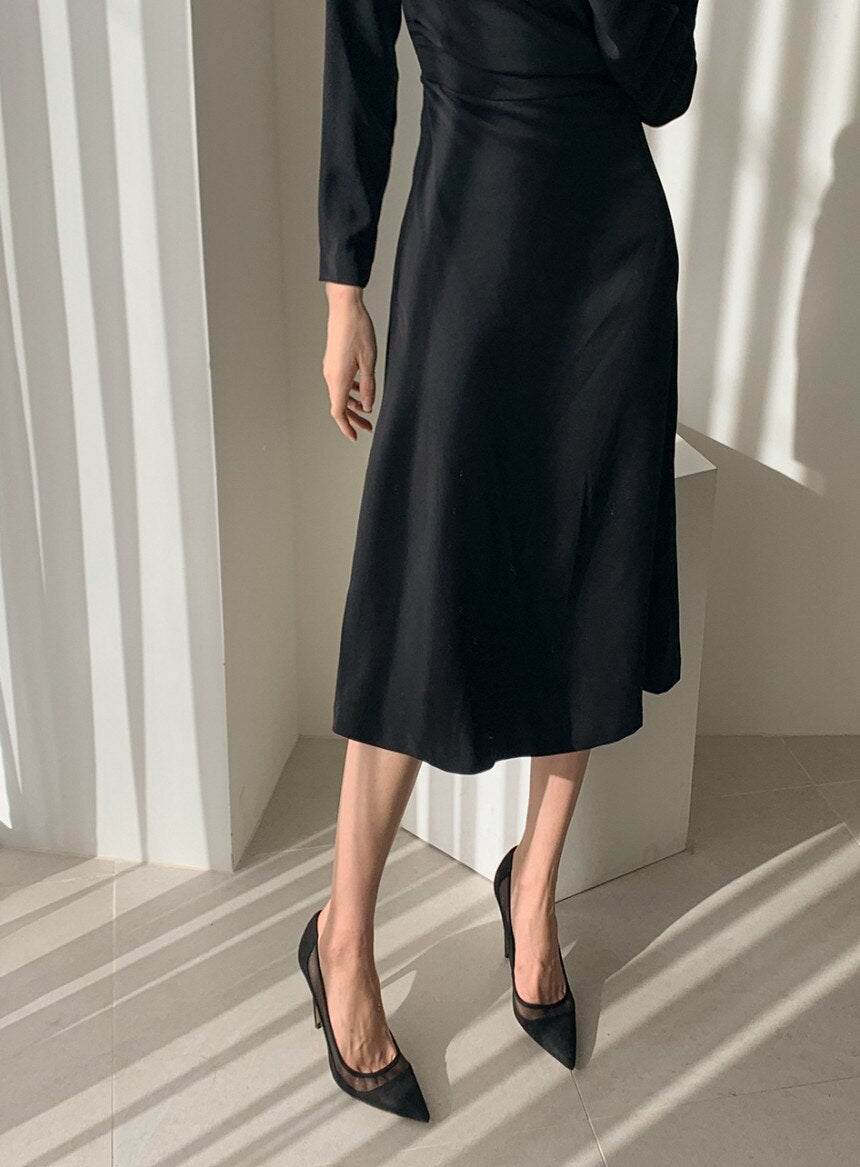 Purpdrank - 2023 Spring Outfits New spring long sleeve summer elegant female twill collar black and white party dress female office lady long dress 13067