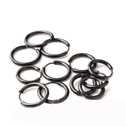 6pcs/lot Stainless Steel Simple Metal Circle Small Hoop Earrings for Women Girls Piercing Jewelry Geometric Round Helix Ear