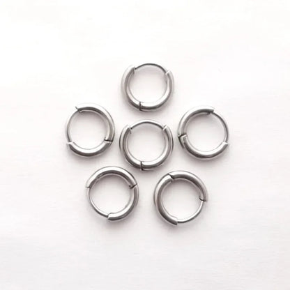 6pcs/lot Stainless Steel Simple Metal Circle Small Hoop Earrings for Women Girls Piercing Jewelry Geometric Round Helix Ear