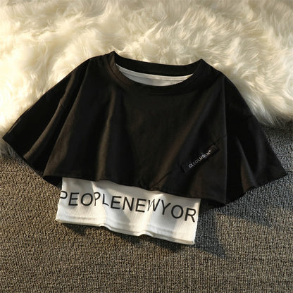 Purpdrank - 3 Pieces Set Summer Women Cargo Pants Suit Set Streetwear Outfit Harajuku Short Sleeve Trousers & Crop Tops Tee Shirt