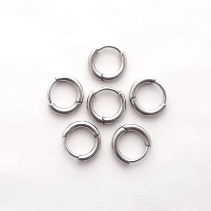6pcs/lot Stainless Steel Simple Metal Circle Small Hoop Earrings for Women Girls Piercing Jewelry Geometric Round Helix Ear