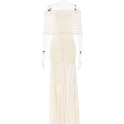 2025 style INS New new dress, tube top splicing backless slim dress, sexy fashion dress