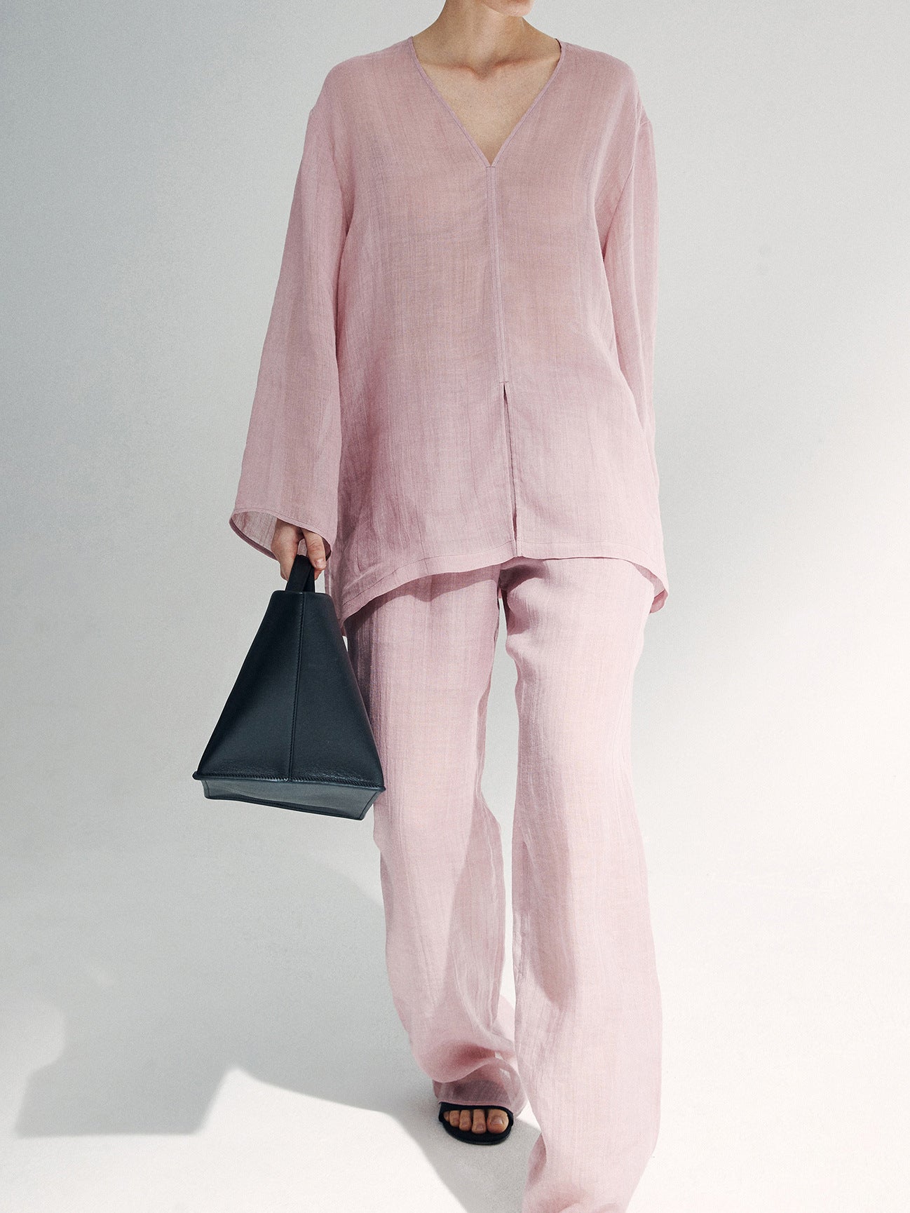 2025 spring/summer suit, ramie top and pants