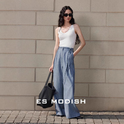 2025 ES MODISH spring new product basic versatile slim V-neck sling vest top with Tencel small vest inside