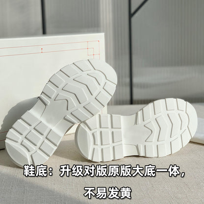 xakxx McQueen Canvas Platform White Shoes Autumn New Korean Style Versatile Muffin Sports Height Increasing Women's Casual Daddy Shoes
