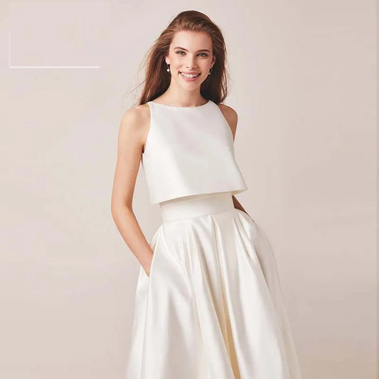 2025 Popular trade new ivory white evening dress bride simple temperament wedding dress banquet party princess dress spring