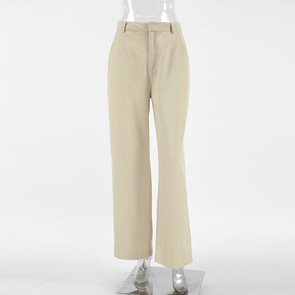 XAKXX Autumn and winter fashion casual khaki pure cotton loose classic retro overalls  2025 versatile wide-footed pants women