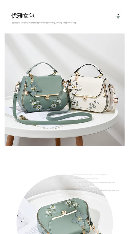 Bag women  new Internet celebrity fashion versatile embroidered shoulder messenger handbag casual trend small square bag