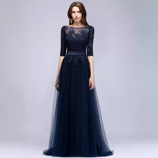 2025 Banquet evening dress skirt popular new host annual meeting long female elegant celebrity slim dignified atmospheric dress