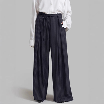 XAKXX 2025 high-waisted striped loose and drape casual suit pants New autumn and winter fashion new  wholesale trousers women