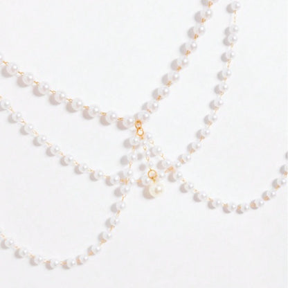 4529 2025 women's new waist chain multi-layer pearl fringed waist chain with dress fashion waist chain body chain