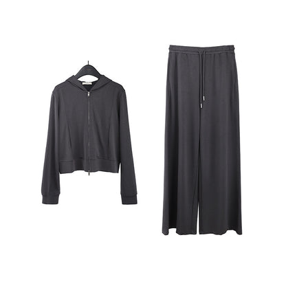 2025  Modal hooded sweater + casual sweatpants women's 2025 spring Korean version sports two-piece set T027
