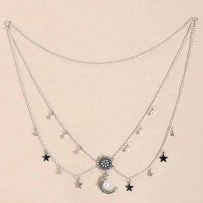 4074 New women's waist chain waist chain flower acrylic pendant waist chain body chain party wear