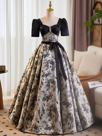 Black birthday banquet high-end evening dress vocal art test solo performance suit light luxury niche high-end tutu skirt