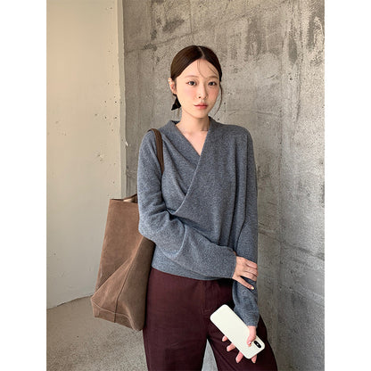 2025  Merino full wool sweater popular autumn and winter Korean version of gentle skin-friendly soft waxy sweater women M9264