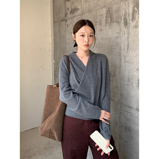 2025  Merino full wool sweater popular autumn and winter Korean version of gentle skin-friendly soft waxy sweater women M9264