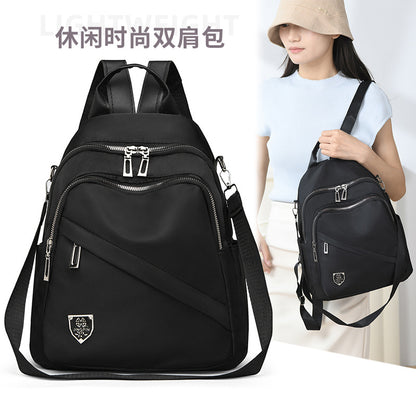 Casual Backpack New Trendy Nylon Cloth Large Capacity Multi-Layer Double Back Multipurpose Backpack Cross-Border Schoolbag Wholesale