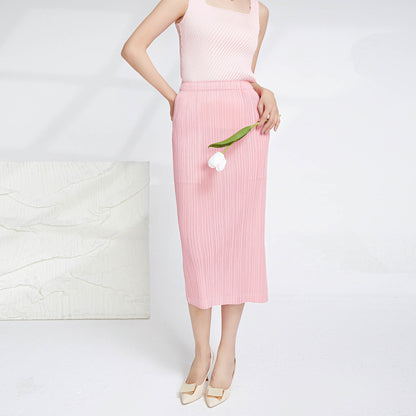 2025 skirt spring women's small Shenzhen Nanyou women's clothing wholesale high-end split fork medium and long hip skirt