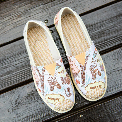 xakxx Foreign Trade Wholesale New Women's Shoes Fashion Ladies Low-Top Breathable Soft Bottom Fisherman Shoes Casual Versatile Breathable Cloth Shoes Women