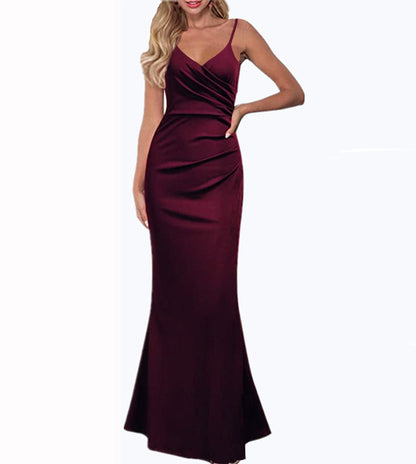 XAKXX  2025 evening dresses can be worn in all seasons, simple sleeveless suspender dresses, slim and slim, light and familiar Internet celebrity dresses
