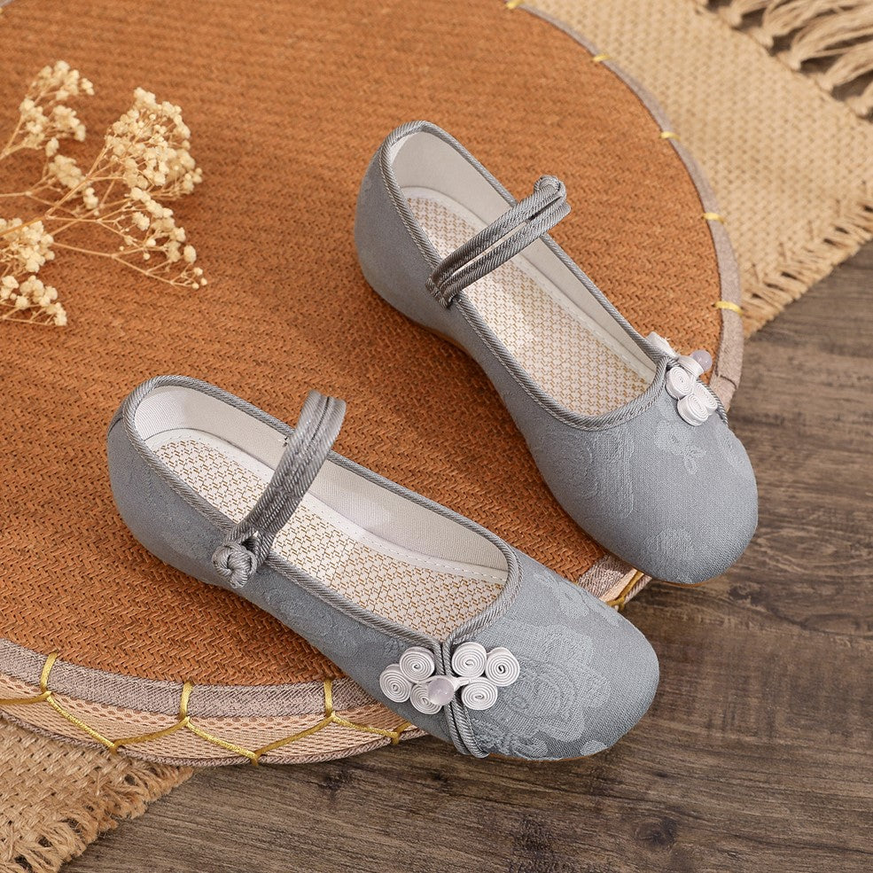 xakxx The Han-Style Clothing Shoes Women's Spring and Summer Old Beijing Cloth Shoes Wedge Zen Embroidered Shoes Low Heel Ethnic Style Tea Artist Work Shoes