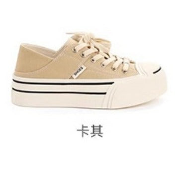 xakxx Summer New Classic round Head Thick Bottom Lace up Increased Slippers Two-Way Low-Top Jack Purcell Casual Canvas Sneakers for Women