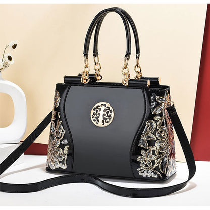 Bag Autumn Women's popular New Embroidery Handbag New Chinese Fashion High-end Shoulder Bag Temperament Mom Bag