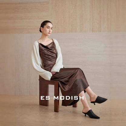 2025 ES MODISH Spring New Product Muse Preferred Suspender Skirt  Texture High Waist Inner Suspender Dress