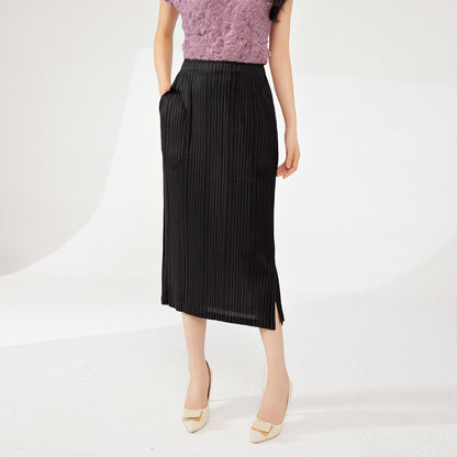 2025 skirt spring women's small Shenzhen Nanyou women's clothing wholesale high-end split fork medium and long hip skirt