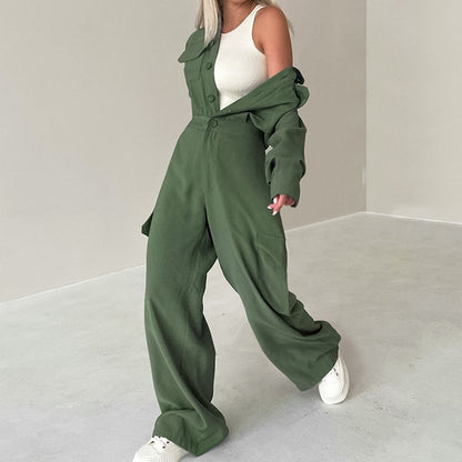 XAKXX 20252025n tooling Fengshan long-sleeved trousers jumpsuit popular 2025 autumn and winter fashion new New wholesale women's clothing