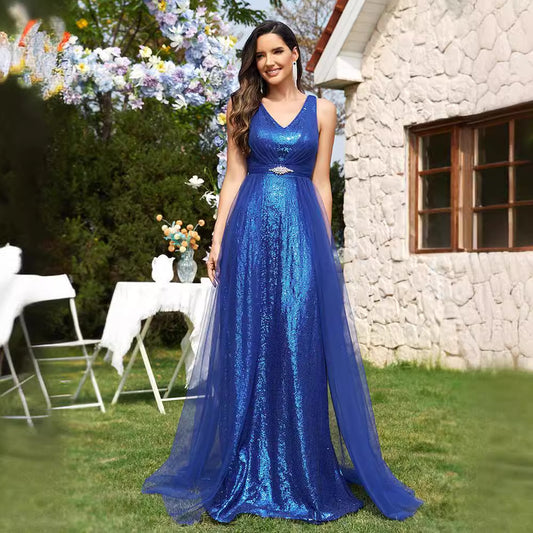 2025 Banquet evening dress women's popular new elegant dignified atmosphere thin host dress dress long dress