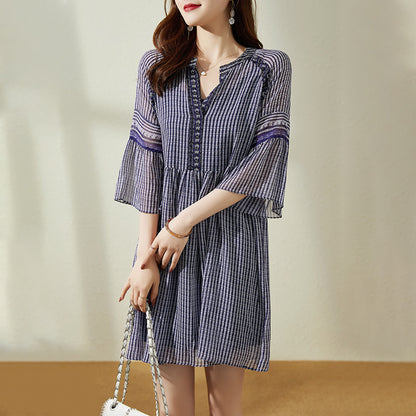 2025 Holiday silk dress  summer new women's clothing suspender medium and long temperament fashionable mulberry silk skirt