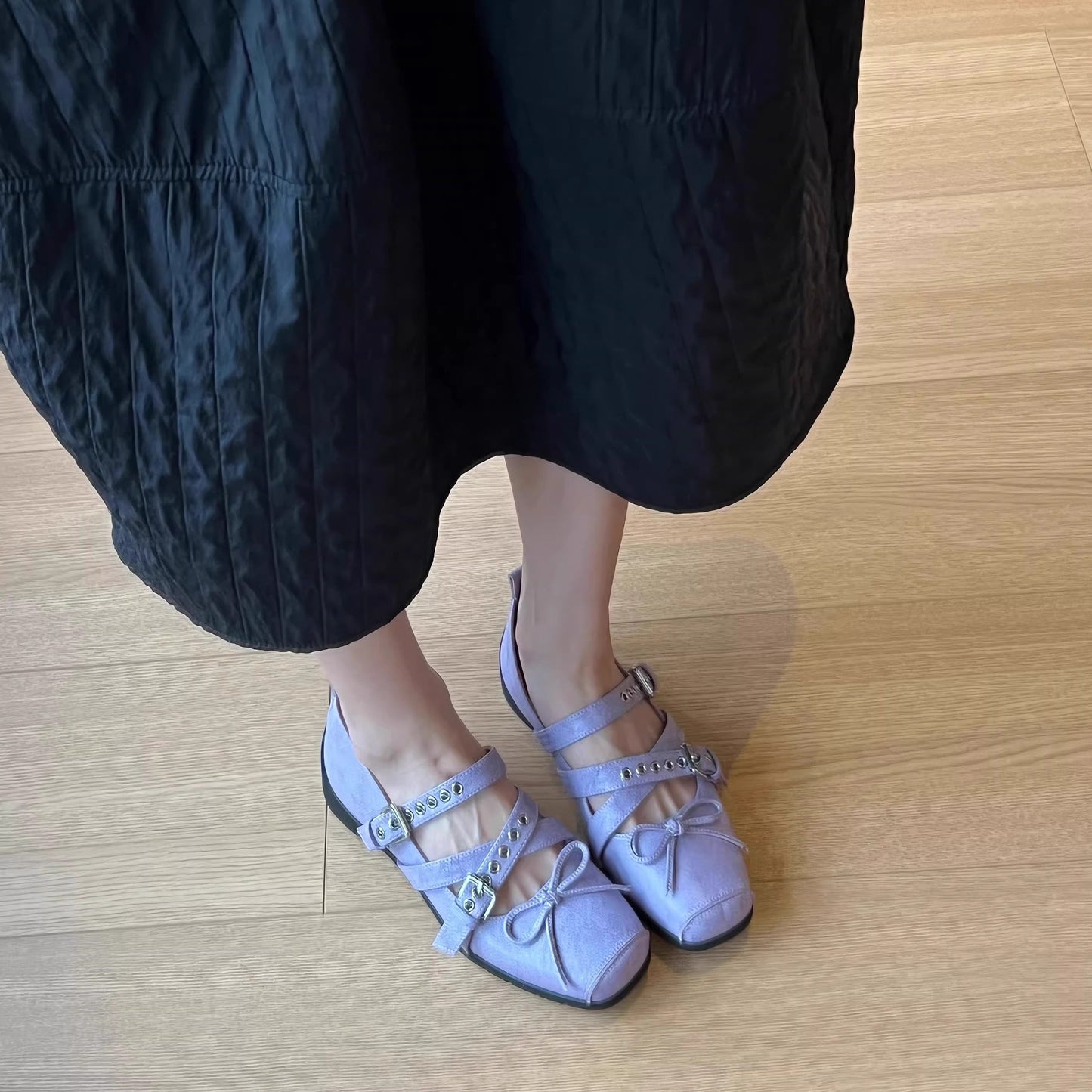 2025 Sheepskin version~  retro ballet style square head Mary Jane shoes women's cross buckle leather sports small leather shoes single shoes