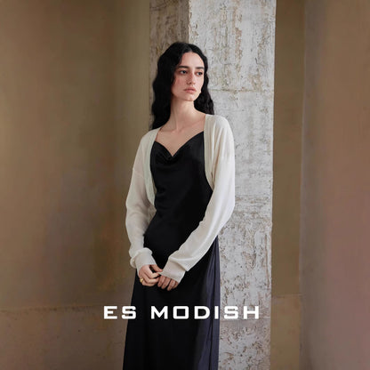 2025 ES MODISH Spring New Product Muse Preferred Suspender Skirt  Texture High Waist Inner Suspender Dress