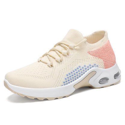 xakxx Women's Shoes  Summer Shoes Cross-Border Temu Women's Shoes Wholesale Flyknit Breathable Casual Shoes Air Cushion Sneaker