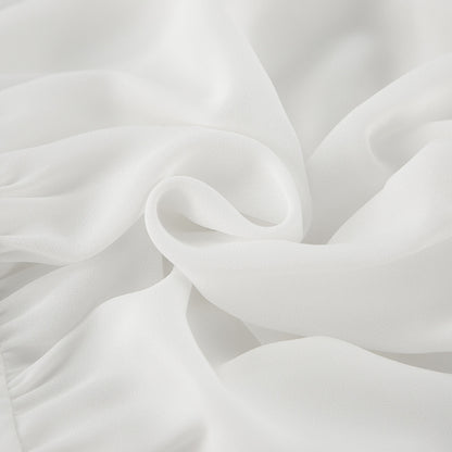 XAKXX Spring and summer simple white fashion chiffon  balloon skirt 2025 niche girls style versatile high waist skirt women