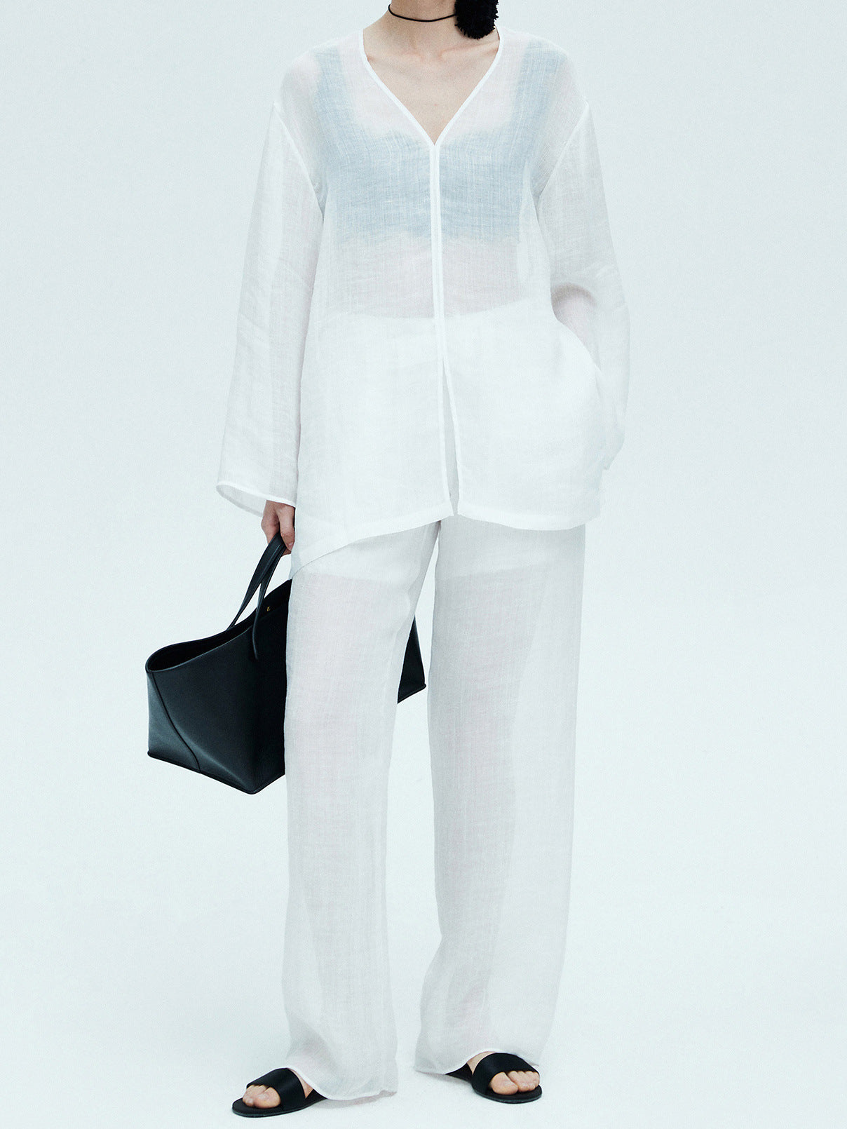 2025 spring/summer suit, ramie top and pants