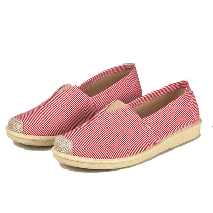 xakxx Foreign Trade Wholesale New Women's Shoes Fashion Ladies Low-Top Breathable Soft Bottom Fisherman Shoes Casual Versatile Breathable Cloth Shoes Women