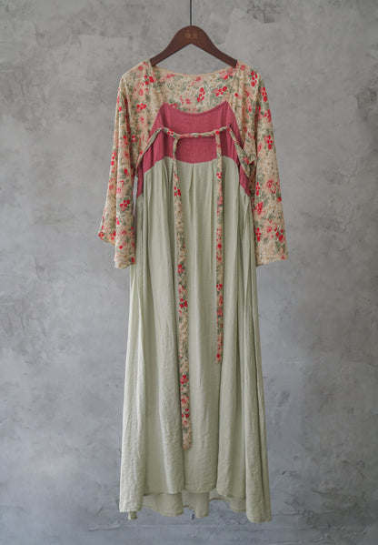 and improved Hanfu Tencel printing dress, national style pastoral Song Dynasty elegant dress L22159