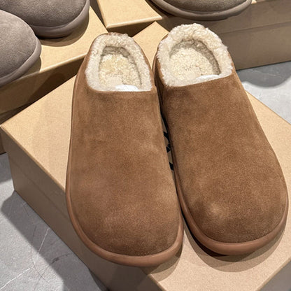 2025 Birkenstock shoes bag head fluffy slippers women's popular autumn and winter new warm outer wear non-slip Muller mop